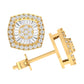 10 Karat Yellow Gold 0.55 Carat Diamonds Cushion Earrings-0130021-YG