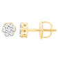 10 Karat Yellow Gold 0.25 Carat Diamonds Flower Earrings-0132203-YG