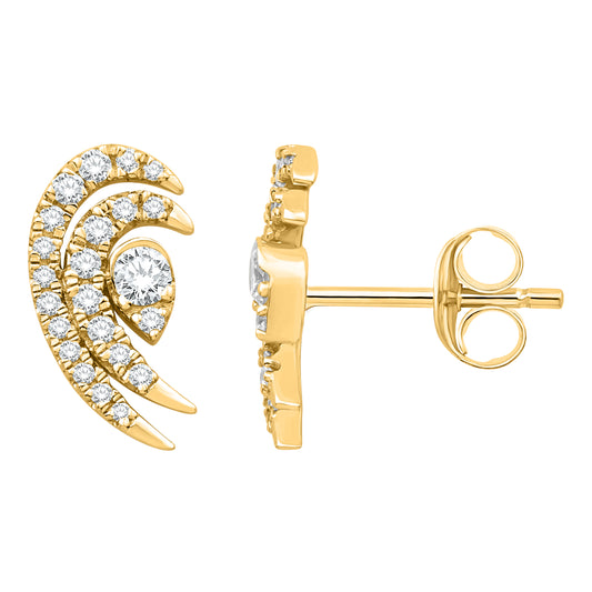 10 Karat Yellow Gold 0.46 Carat Diamonds Fashion Earrings-0132305-YG