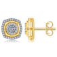 10 Karat Yellow Gold 0.20 Carat Diamonds Cushion Earrings-0133344-YG