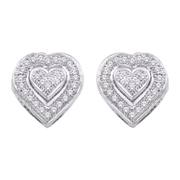 10 Karat Yellow Gold 0.15 Carat Diamonds Heart Earrings-0135341-YG