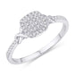 10 Karat White Gold 0.12 Carat Diamonds Cushion Ladies Ring-0224012-WG