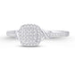 10 Karat White Gold 0.12 Carat Diamonds Cushion Ladies Ring-0224012-WG