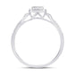 10 Karat White Gold 0.12 Carat Diamonds Cushion Ladies Ring-0224012-WG