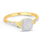 10 Karat Yellow Gold 0.12 Carat Diamonds Cushion Ladies Ring-0224012-YG