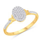 10 Karat Yellow Gold 0.13 Carat Diamonds Oval Ladies Ring-0224013-YG