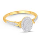10 Karat Yellow Gold 0.13 Carat Diamonds Oval Ladies Ring-0224013-YG