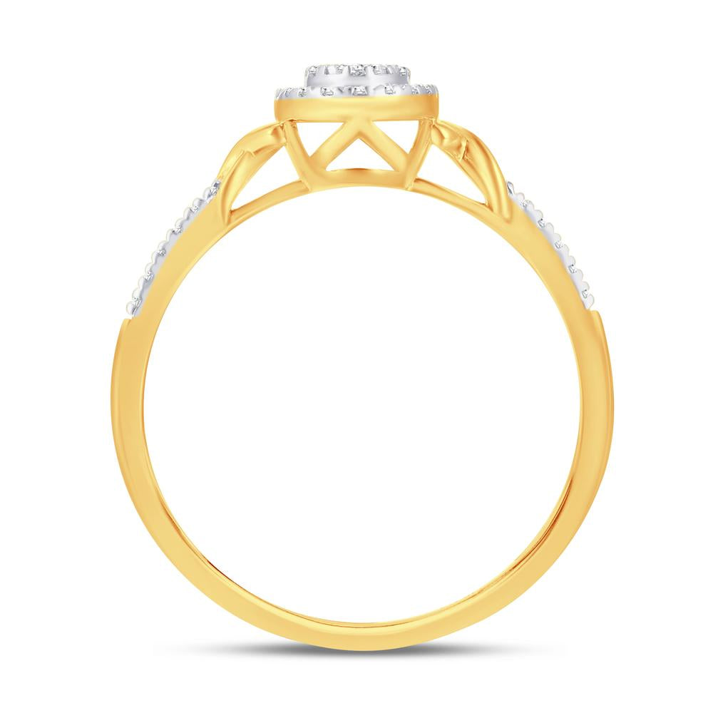 10 Karat Yellow Gold 0.13 Carat Diamonds Oval Ladies Ring-0224013-YG