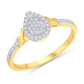 10 Karat Yellow Gold 0.11 Carat Diamonds Pear Ladies Ring-0224014-YG