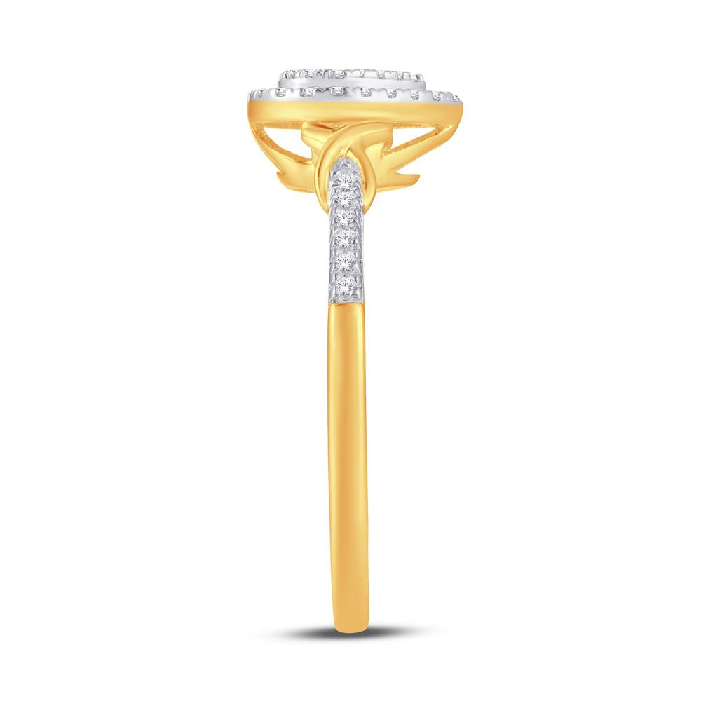 10 Karat Yellow Gold 0.11 Carat Diamonds Pear Ladies Ring-0224014-YG
