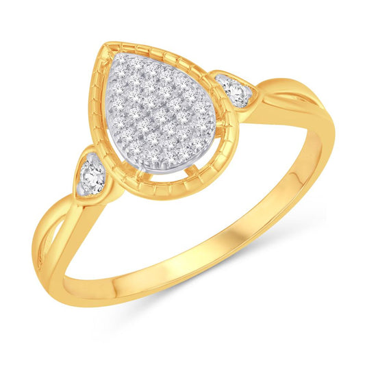 10 Karat Yellow Gold 0.15 Carat Diamonds Pear Ladies Ring-0224016-YG