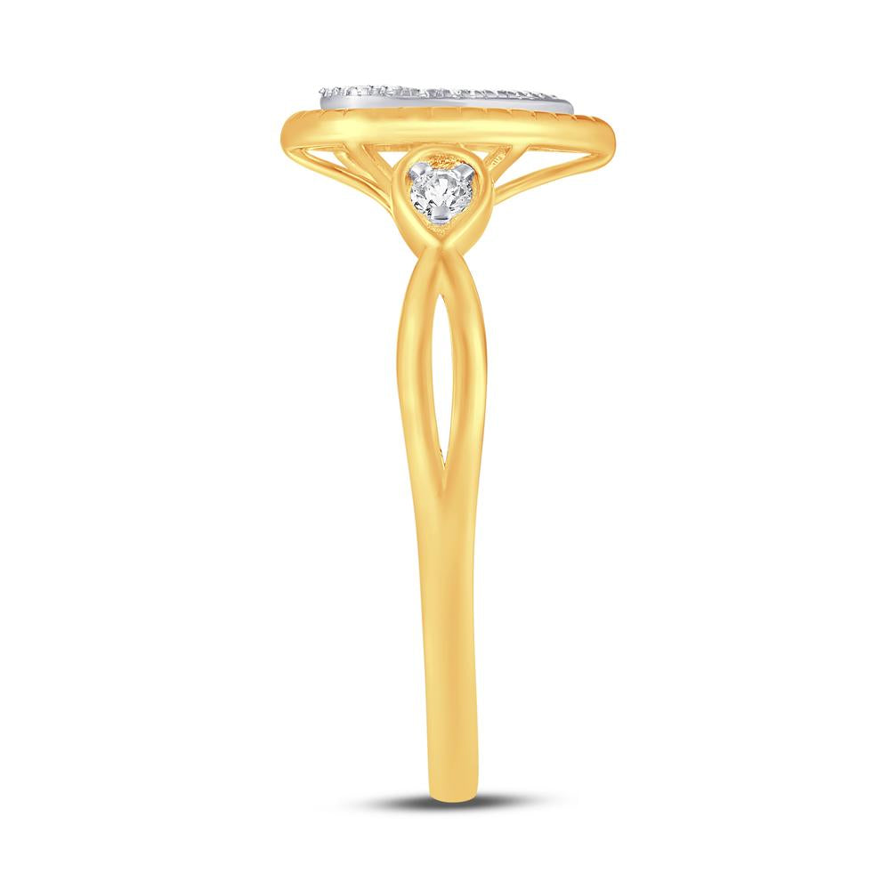 10 Karat Yellow Gold 0.15 Carat Diamonds Pear Ladies Ring-0224016-YG