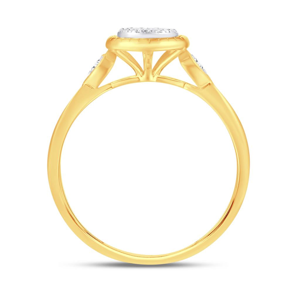 10 Karat Yellow Gold 0.15 Carat Diamonds Pear Ladies Ring-0224016-YG