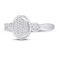 10 Karat White Gold 0.14 Carat Diamonds Oval Ladies Ring-0224017-WG