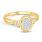 10 Karat Yellow Gold 0.14 Carat Diamonds Oval Ladies Ring-0224017-YG