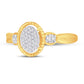 10 Karat Yellow Gold 0.14 Carat Diamonds Oval Ladies Ring-0224017-YG