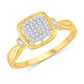 10 Karat Yellow Gold 0.12 Carat Diamonds Cushion Ladies Ring-0224018-YG