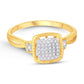 10 Karat Yellow Gold 0.12 Carat Diamonds Cushion Ladies Ring-0224018-YG