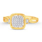 10 Karat Yellow Gold 0.12 Carat Diamonds Cushion Ladies Ring-0224018-YG