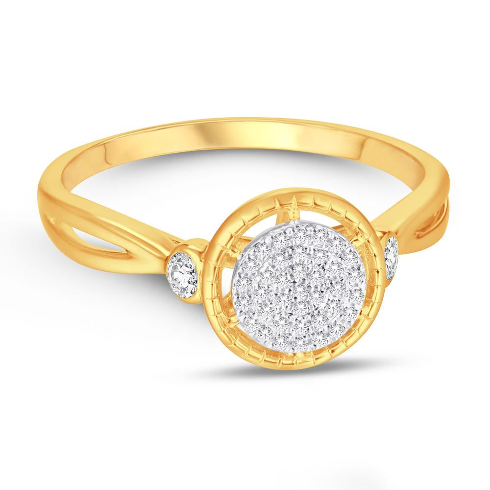 10 Karat Yellow Gold 0.13 Carat Diamonds Round Ladies Ring-0224019-YG