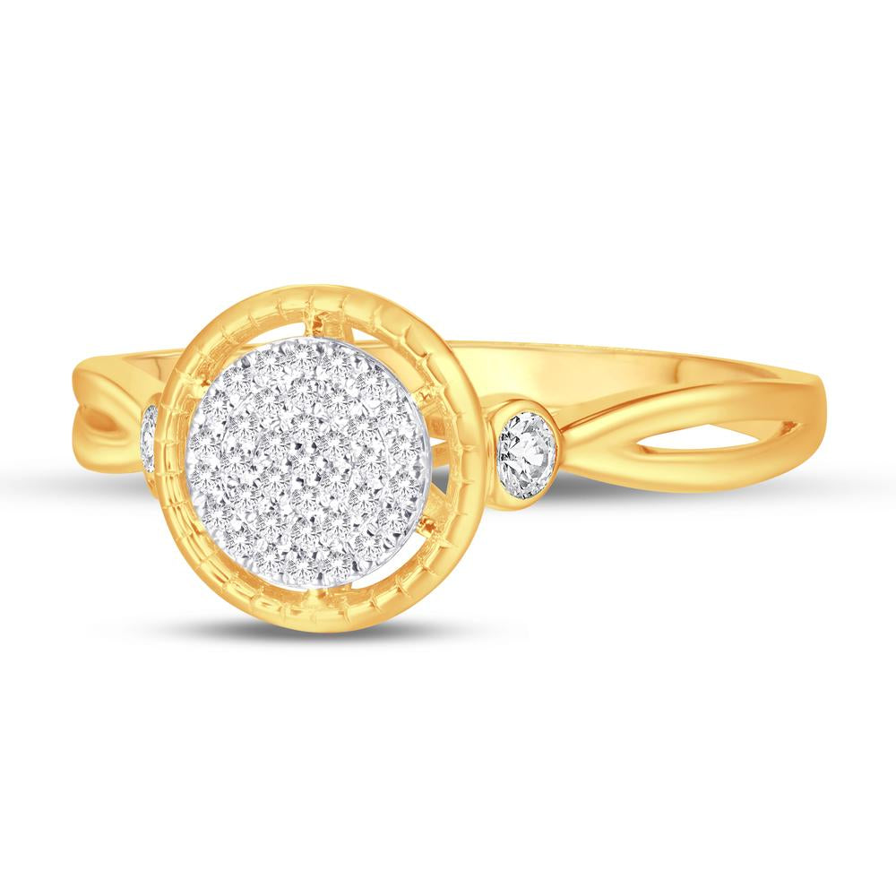 10 Karat Yellow Gold 0.13 Carat Diamonds Round Ladies Ring-0224019-YG