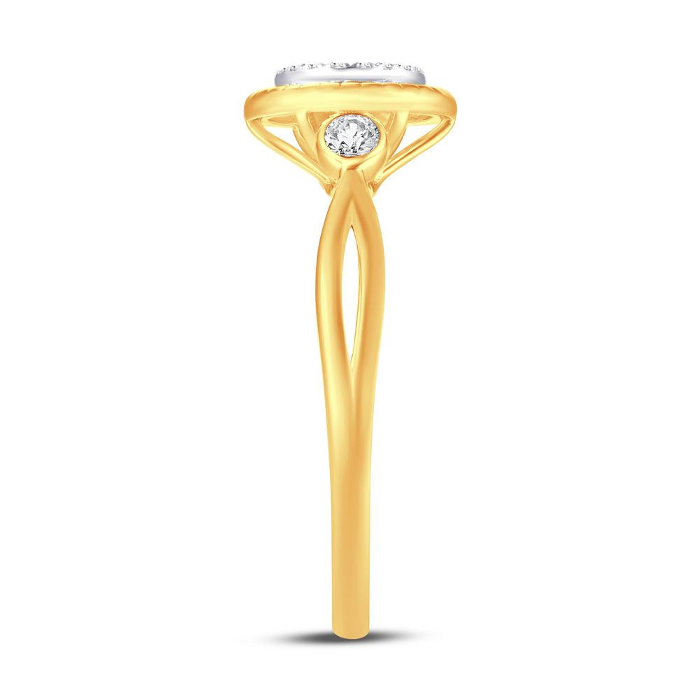 10 Karat Yellow Gold 0.13 Carat Diamonds Round Ladies Ring-0224019-YG