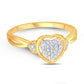 10 Karat Yellow Gold 0.12 Carat Diamonds Heart Ladies Ring-0224020-YG