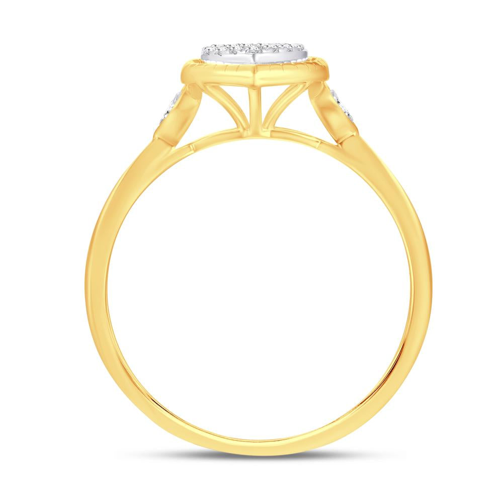 10 Karat Yellow Gold 0.12 Carat Diamonds Heart Ladies Ring-0224020-YG