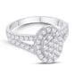 10 Karat White Gold 0.99 Carat Diamonds Oval Ladies Ring-0224026-WG