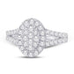 10 Karat White Gold 0.99 Carat Diamonds Oval Ladies Ring-0224026-WG