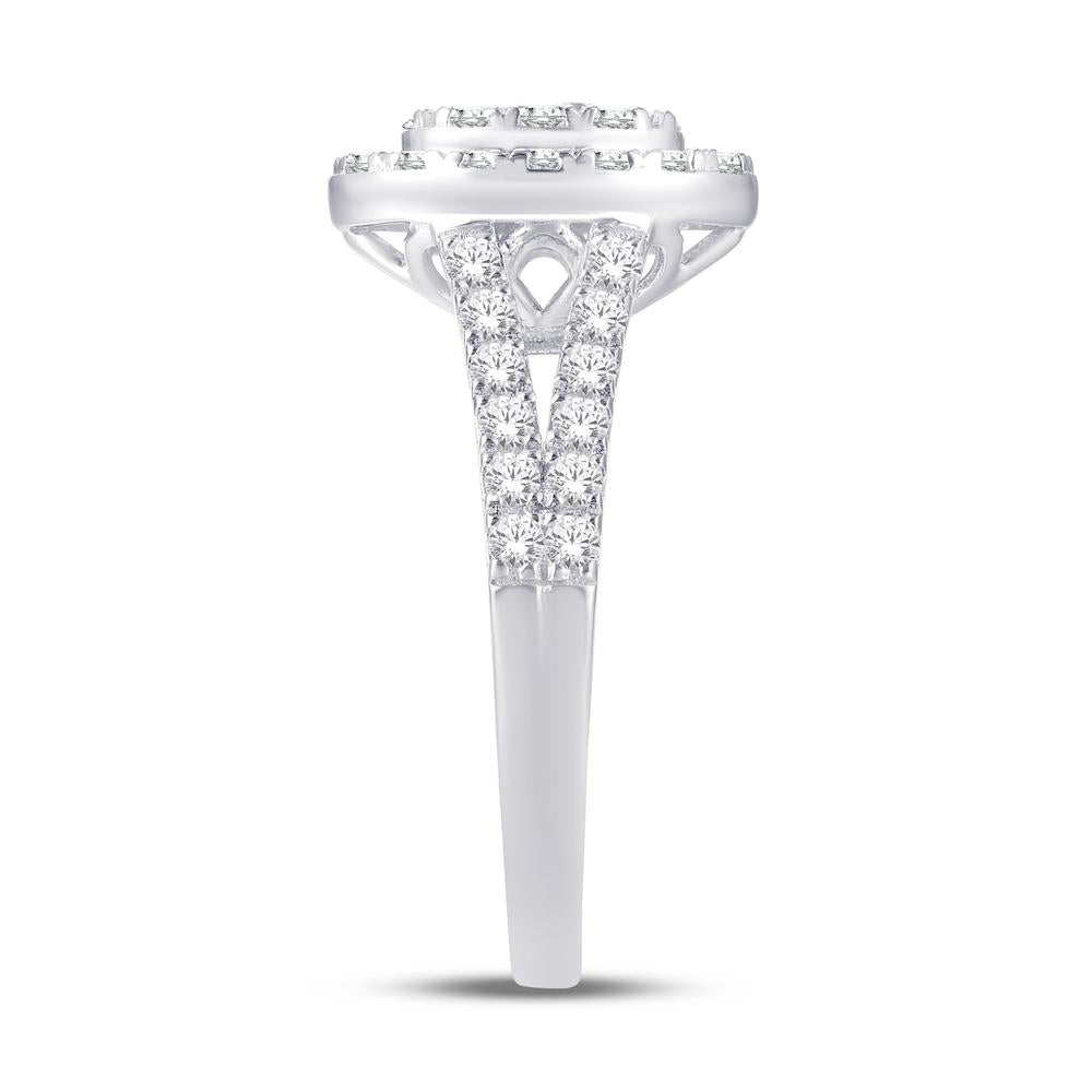 10 Karat White Gold 0.99 Carat Diamonds Oval Ladies Ring-0224026-WG