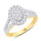 10 Karat Yellow Gold 0.99 Carat Diamonds Oval Ladies Ring-0224026-YG