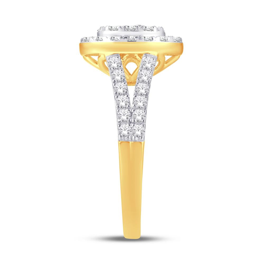 10 Karat Yellow Gold 0.99 Carat Diamonds Oval Ladies Ring-0224026-YG