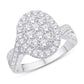 10 Karat White Gold 0.47 Carat Diamonds Oval Ladies Ring-0224027-WG