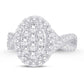 10 Karat White Gold 0.47 Carat Diamonds Oval Ladies Ring-0224027-WG