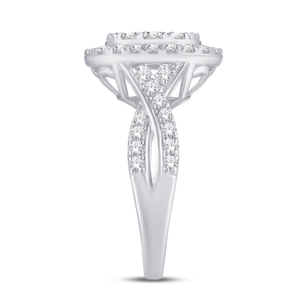 10 Karat White Gold 0.47 Carat Diamonds Oval Ladies Ring-0224027-WG