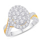 10 Karat Two-tone (White and Yellow) Gold 0.47 Carat Diamonds Oval Ladies Ring-0224027-WY