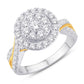 10 Karat Two-tone (White and Yellow) Gold 0.47 Carat Diamonds Round Ladies Ring-0224029-WY