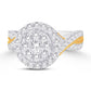 10 Karat Two-tone (White and Yellow) Gold 0.47 Carat Diamonds Round Ladies Ring-0224029-WY
