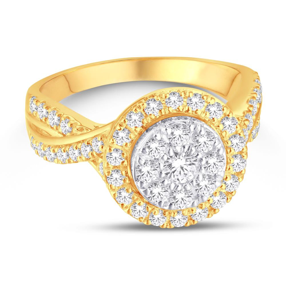 10 Karat Two-tone (Yellow and White) Gold 0.47 Carat Diamonds Round Ladies Ring-0224029-YW