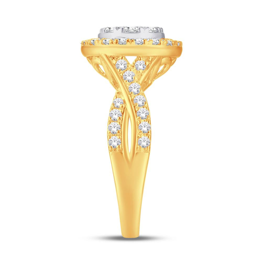 10 Karat Two-tone (Yellow and White) Gold 0.47 Carat Diamonds Round Ladies Ring-0224029-YW
