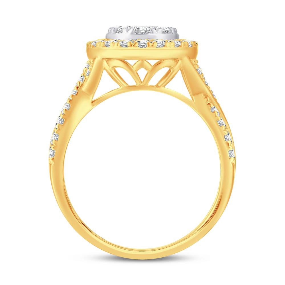 10 Karat Two-tone (Yellow and White) Gold 0.47 Carat Diamonds Round Ladies Ring-0224029-YW