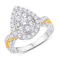 10 Karat Two-tone (White and Yellow) Gold 0.47 Carat Diamonds Pear Ladies Ring-0224030-WY