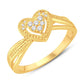 10 Karat Yellow Gold 0.08 Carat Diamonds Heart Ladies Ring-0224035-YG