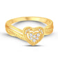 10 Karat Yellow Gold 0.08 Carat Diamonds Heart Ladies Ring-0224035-YG