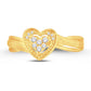 10 Karat Yellow Gold 0.08 Carat Diamonds Heart Ladies Ring-0224035-YG