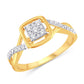 10 Karat Yellow Gold 0.14 Carat Diamonds Square Ladies Ring-0224037-YG