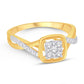 10 Karat Yellow Gold 0.14 Carat Diamonds Square Ladies Ring-0224037-YG