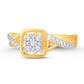 10 Karat Yellow Gold 0.14 Carat Diamonds Square Ladies Ring-0224037-YG