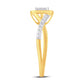 10 Karat Yellow Gold 0.14 Carat Diamonds Square Ladies Ring-0224037-YG